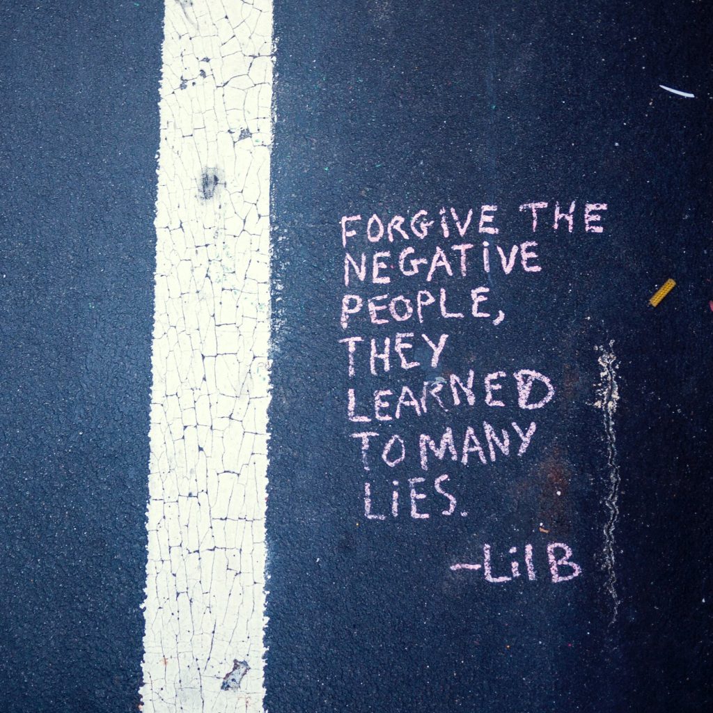 An image that includes the text "forgive the negative people, they have learned too many lies - lil b"